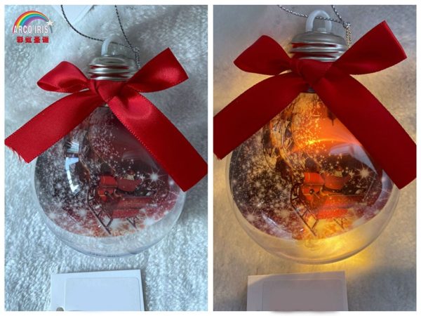 Bola de Navidad con luz 8 cm - Decoración navideña colgante - Imagen 3