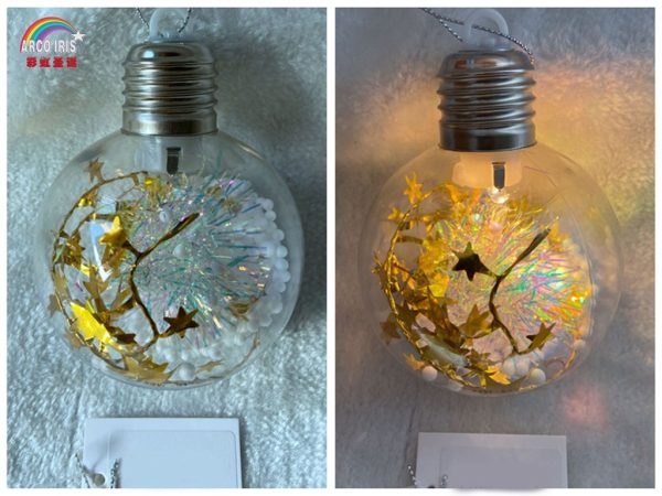 Bola de Navidad con luz 8 cm - Decoración navideña colgante - Imagen 4