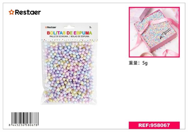 Bolitas de espuma color macah 5G - Artículos de fiesta y decoración