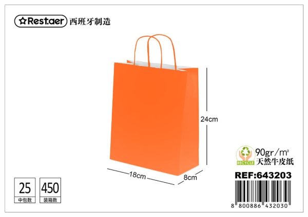 Bolsa de regalo 18*8*24 cm naranja - Artículos de regalo