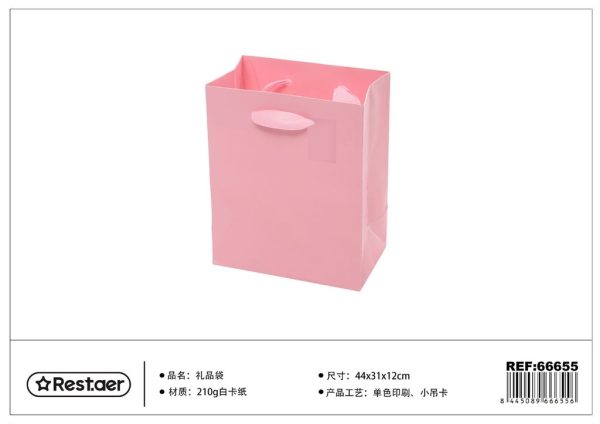 Bolsa de regalo 44x31x12cm en color rosa para obsequios