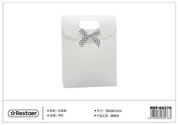 Bolsa de regalo PVC 38*28*12 cm con lazo blanco - Artículos de regalo