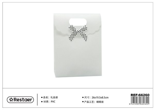 Bolsa de regalo PVC con lazo blanco 26*19.5*8.5 cm - Artículos de regalo