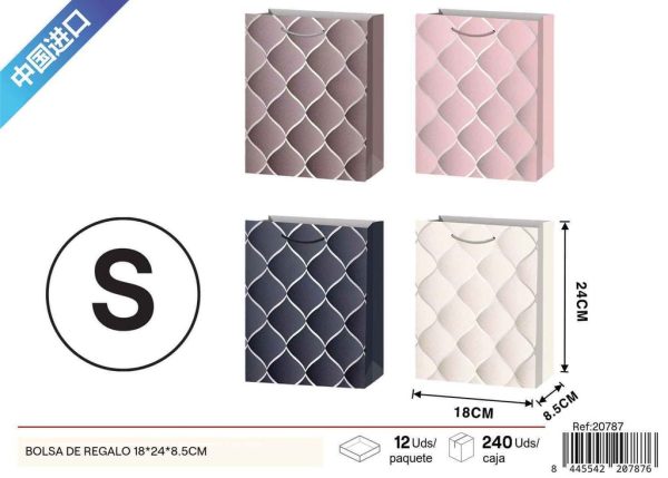 Bolsa de regalo con impresión en oro relieve pequeña 18*24*8.5cm - Nuevos productos y bolsas