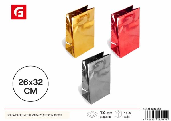 Bolsa de regalo metalizada 26*32cm 180g - Regalos