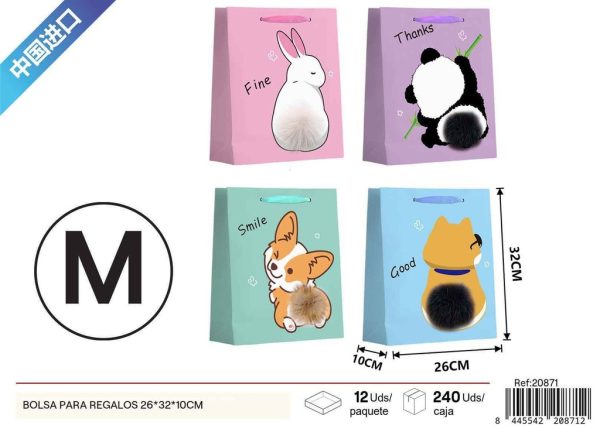 Bolsa para regalos con motivos infantiles tamaño mediano 26*32*10cm - Bolsas de regalo
