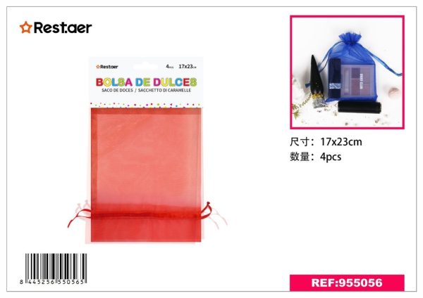 Bolsita de red para dulces 17*23 cm roja - Artículos de regalo