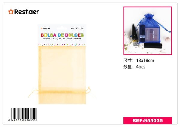 Bolsitas multifuncionales en color beige 4 piezas 13 x 18cm - Artículos de regalo