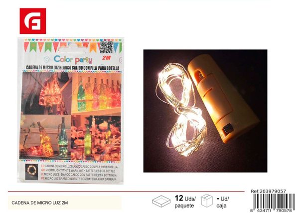 Cadena de micro luz 2 m - Decoraciones luminosas - Imagen 3
