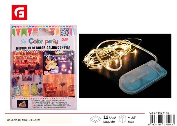 Cadena de micro luz 2M - decoración para fiestas - Imagen 2