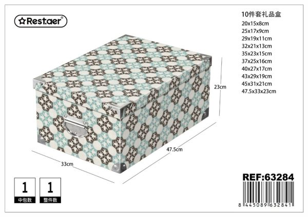 Caja de regalo 10 piezas con cierre de hierro 47.5x33x23 cm - Artículos para regalo y almacenamiento - Imagen 2