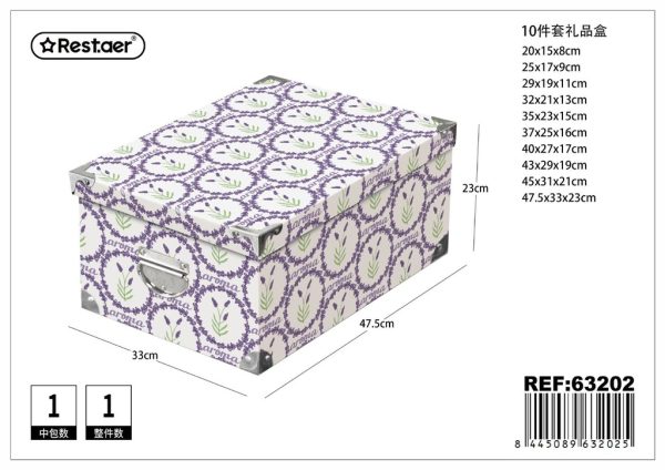 Caja de regalo 10 piezas con cierre de hierro 47.5x33x23 cm - Artículos para regalo y almacenamiento - Imagen 3