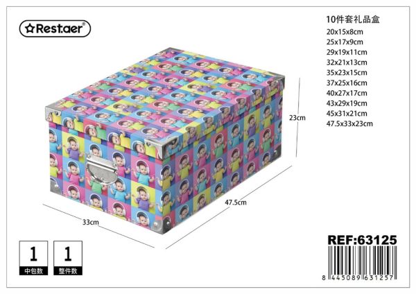 Caja de regalo 10 piezas con cierre de hierro 47.5x33x23 cm - Artículos para regalo y almacenamiento - Imagen 4
