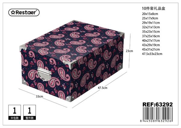 Caja de regalo 10 piezas con cierre de hierro 47.5x33x23 cm - Artículos para regalo y almacenamiento - Imagen 6