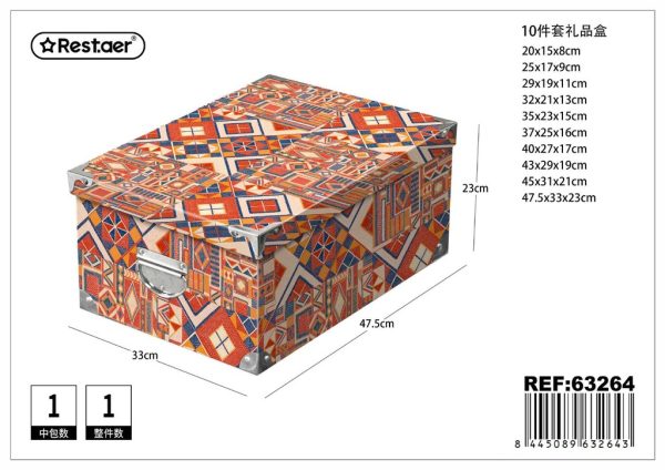 Caja de regalo 10 piezas con cierre de hierro 47.5x33x23 cm - Artículos para regalo y almacenamiento - Imagen 7