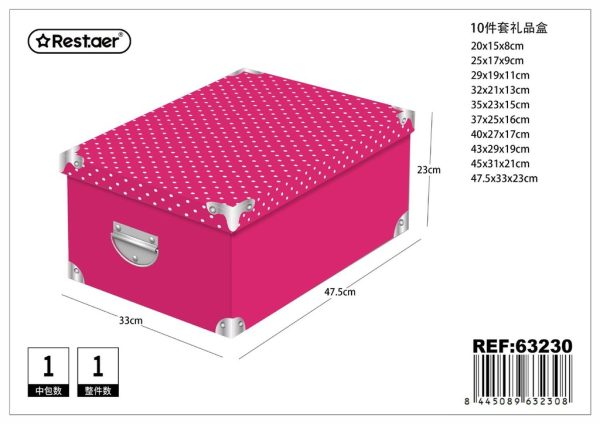 Caja de regalo 10 piezas con cierre de hierro 47.5x33x23 cm - Artículos para regalo y almacenamiento - Imagen 9