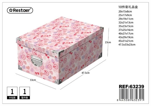 Caja de regalo 10 piezas con cierre de hierro 47.5x33x23 cm - Artículos para regalo y almacenamiento - Imagen 10