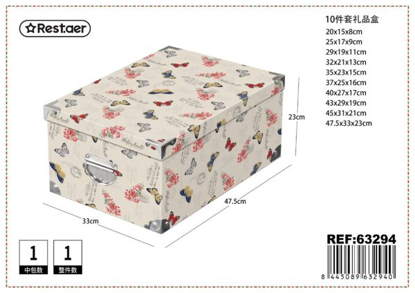 Caja de regalo 10 piezas con cierre de hierro 47.5x33x23 cm - Artículos para regalo y almacenamiento - Imagen 11