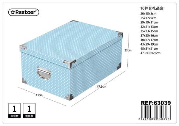 Caja de regalo 10 piezas con cierre de hierro 47.5x33x23 cm - Artículos para regalo y almacenamiento - Imagen 14