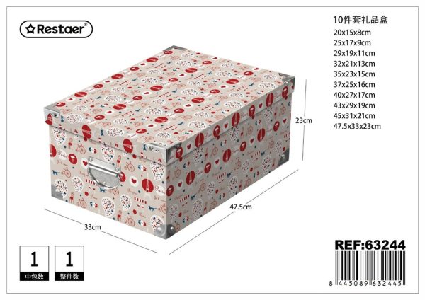 Caja de regalo 10 piezas con cierre de hierro 47.5x33x23 cm - Artículos para regalo y almacenamiento - Imagen 18