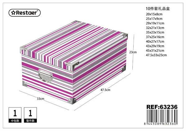Caja de regalo 10 piezas con cierre de hierro 47.5x33x23 cm - Artículos para regalo y almacenamiento - Imagen 27