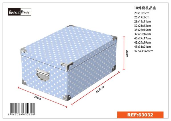 Caja de regalo 10 piezas con cierre de hierro 47.5x33x23 cm - Artículos para regalo y almacenamiento (réplica) - Imagen 2