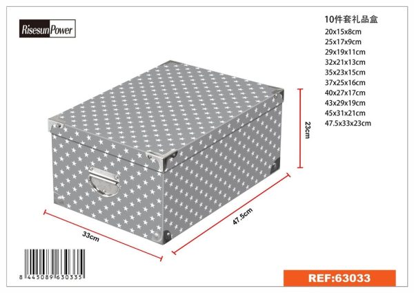 Caja de regalo 10 piezas con cierre de hierro 47.5x33x23 cm - Artículos para regalo y almacenamiento (réplica) - Imagen 3