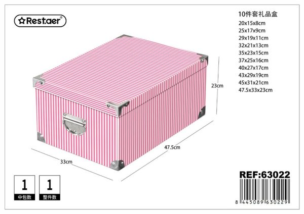 Caja de regalo 10 piezas con cierre de hierro 47.5x33x23 cm - Artículos para regalo y almacenamiento (réplica) - Imagen 4