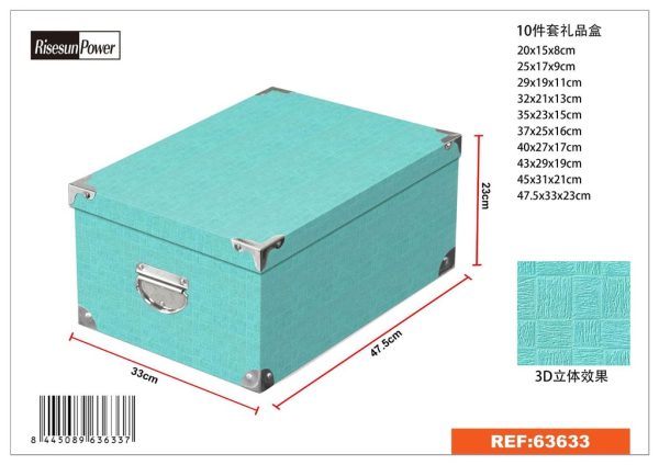Caja de regalo 10 piezas con cierre de iron 3D 47.5*33*23 cm - Artículos de regalo