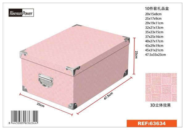 Caja de regalo 10 piezas con cierre de iron 3D 47.5*33*23 cm - Artículos de regalo - Imagen 2