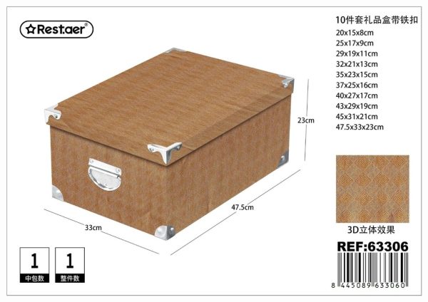 Caja de regalo 10 piezas con cierre de iron 3D 47.5*33*23 cm - Artículos de regalo - Imagen 3
