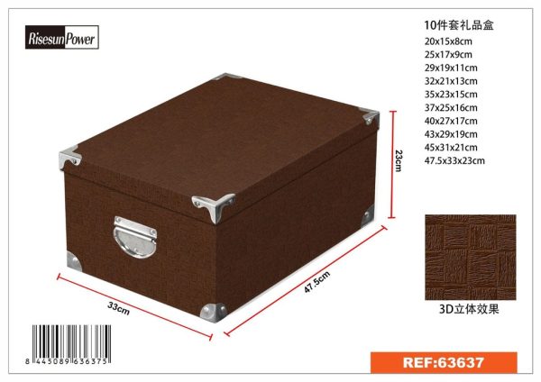 Caja de regalo 10 piezas con cierre de iron 3D 47.5*33*23 cm - Artículos de regalo - Imagen 5