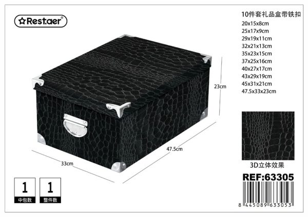 Caja de regalo 10 piezas con cierre de iron 3D 47.5*33*23 cm - Artículos de regalo - Imagen 8