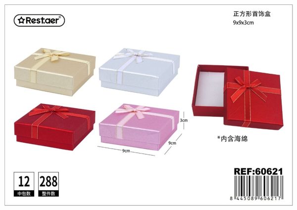 Caja de regalo cuadrada (para collar, colgante, anillo, aretes) - Artículos de regalo - Imagen 2