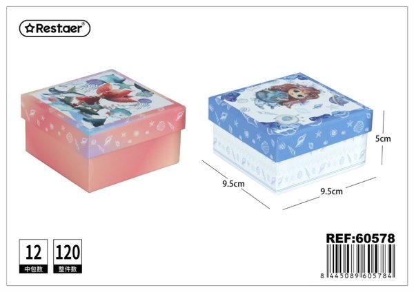 Caja de regalo cuadrada de 9.5x9.5x5 cm - Artículos de regalo - Imagen 2