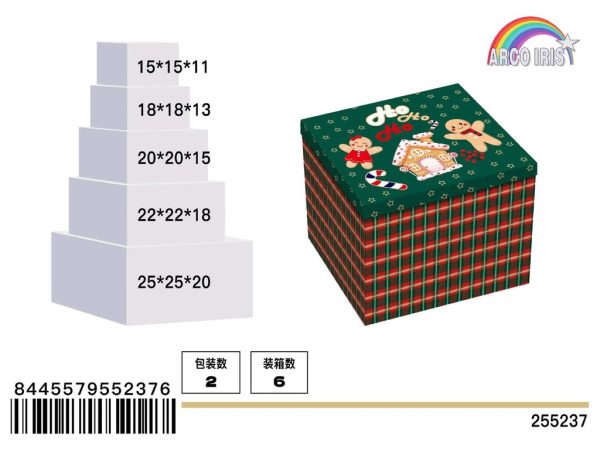 Caja de regalo navideña - Set de 5 piezas Casa de Galletas