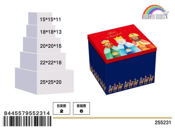 Caja de regalo navideña - Set de 5 piezas Reyes