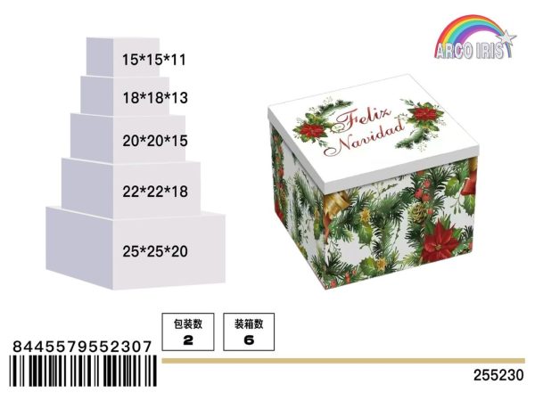 Caja de regalo navideña - Set de 7 piezas Feliz Navidad