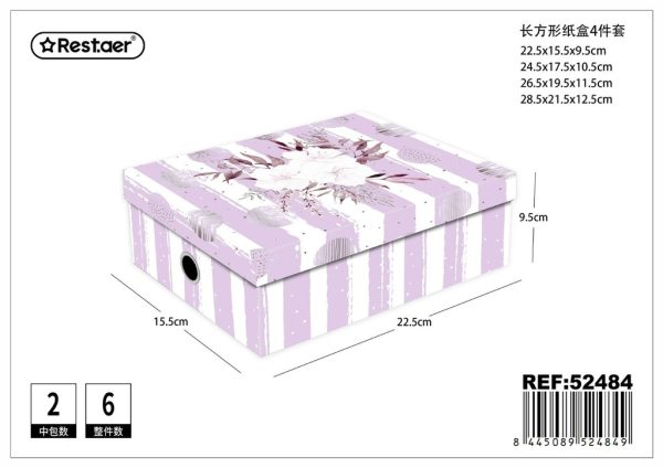Caja rectangular de 4 piezas - Artículos de regalo - Imagen 3