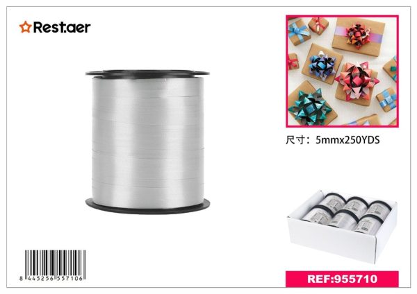 Cinta de Regalo Plata 5 mm - Artículos de fiesta