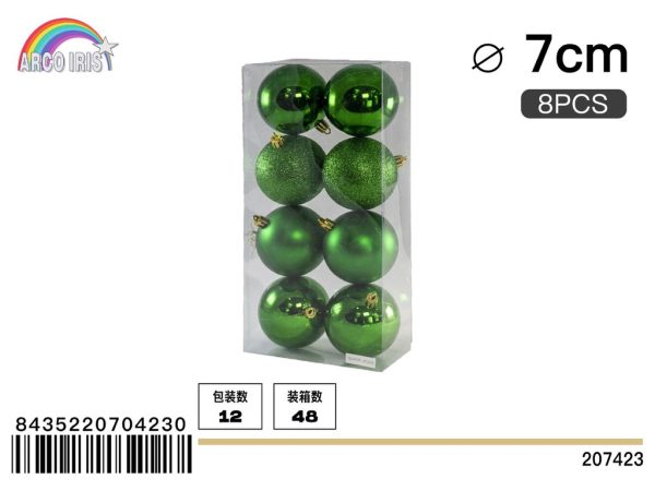 Colgante de bolas mixtas de 7 cm color negro - Decoración navideña