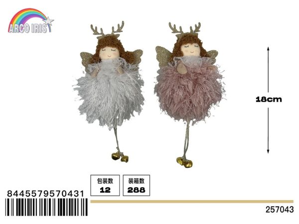 Colgante muñeca con cuernos y alas - Decoración navideña colgante