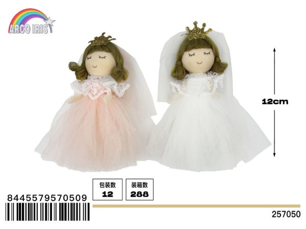 Colgante muñeca con vestido de malla y corona - Decoración navideña colgante - Imagen 2