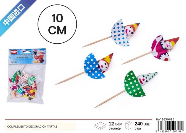 Complemento decoración tartas en forma de payaso - Accesorio festivo para fiestas