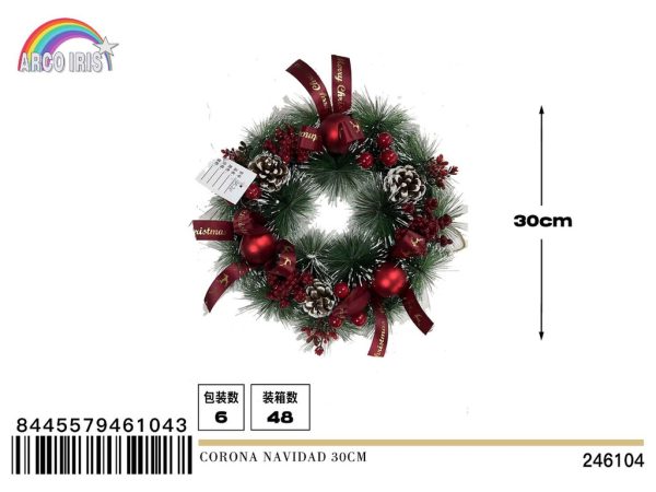 Corona de Navidad 30 cm - Adorno navideño