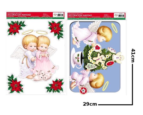 Decoración navidad "Angelitos" 30x42 cm - Adornos navideños y decoración navideña