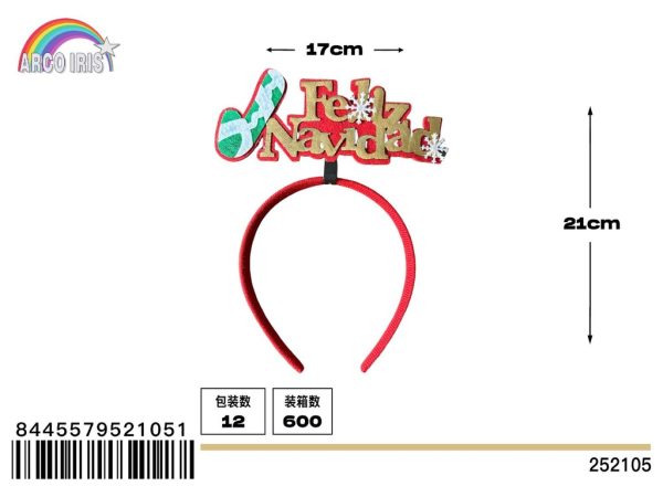 Diadema de Navidad - Adorno de fiesta navideño