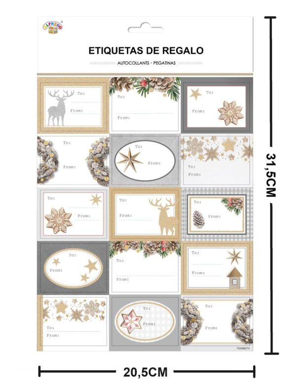 Etiqueta para regalo de Navidad 20.5x31.5cm - Etiquetas navideñas