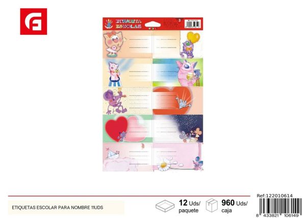 Etiquetas escolares para nombre 11 pcs - Material de oficina