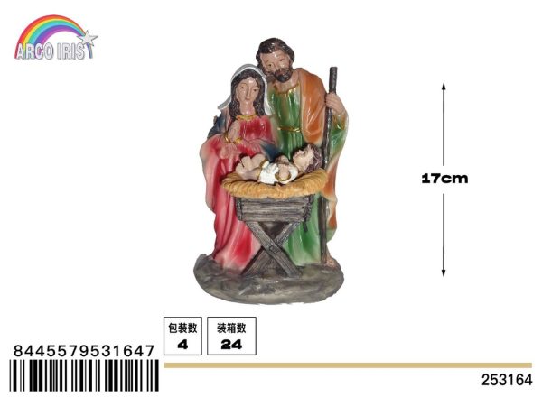 Figura de belén de nacimiento de niño Jesús - Adornos navideños religiosos - Imagen 3